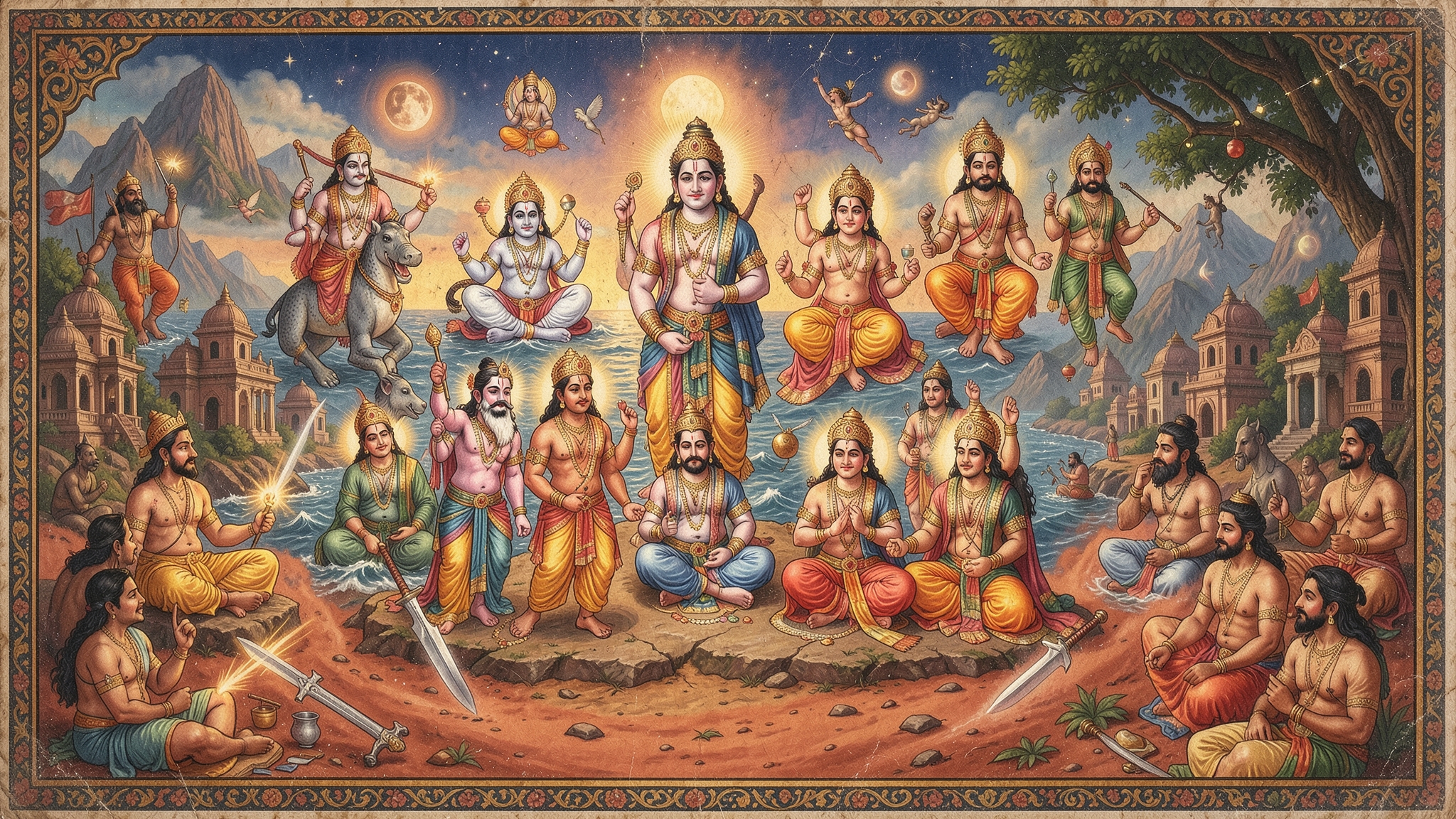 Balarama, Sadashiva - River Form â€” Vishnu Purana: Kali Yuga and liberation | Hindu sacred image
